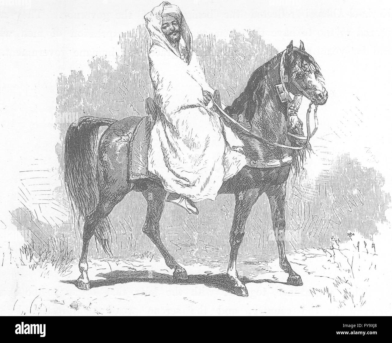 MOROCCO: Bu-Bekr-Ben-El-Abbassi, antique print 1882 Stock Photo