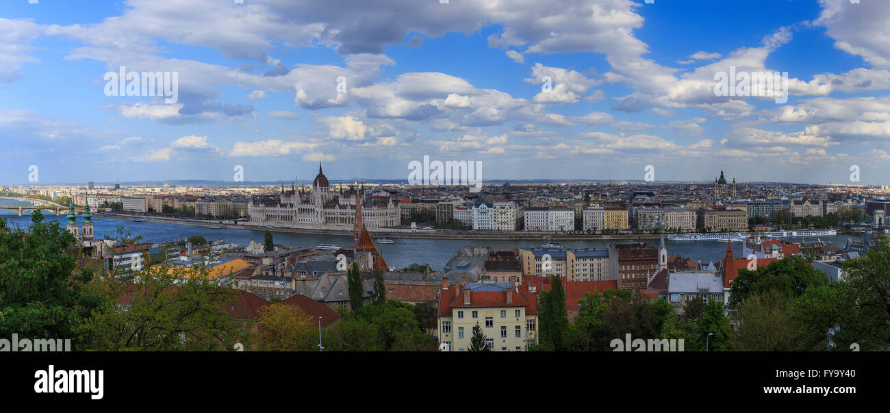 Budapest Panorama.View from the Buda Castle Stock Photo - Alamy
