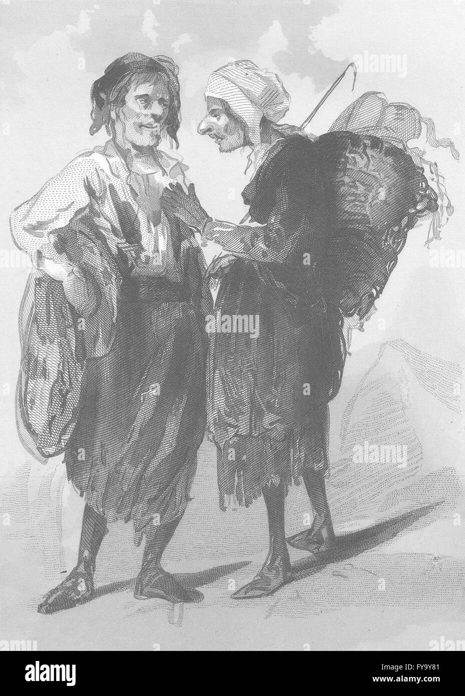 PARIS: The Parisian chiffonier, antique print c1856 Stock Photo