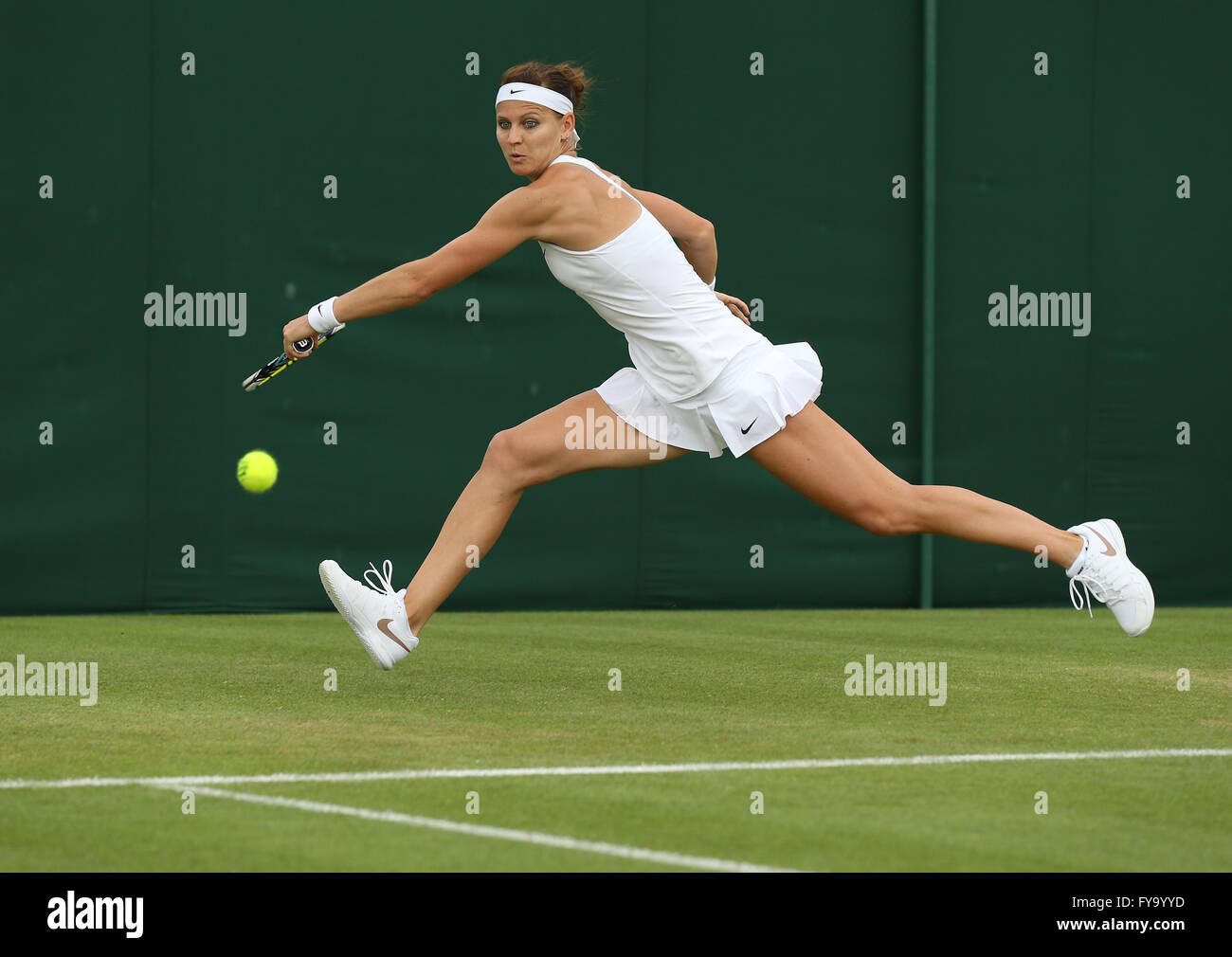 Lucie Safarova, CZE, Wimbledon Championships in 2014, ITF Grand Slam Tennis Tournament, AELTC, All England Lawn Tennis and Stock Photo