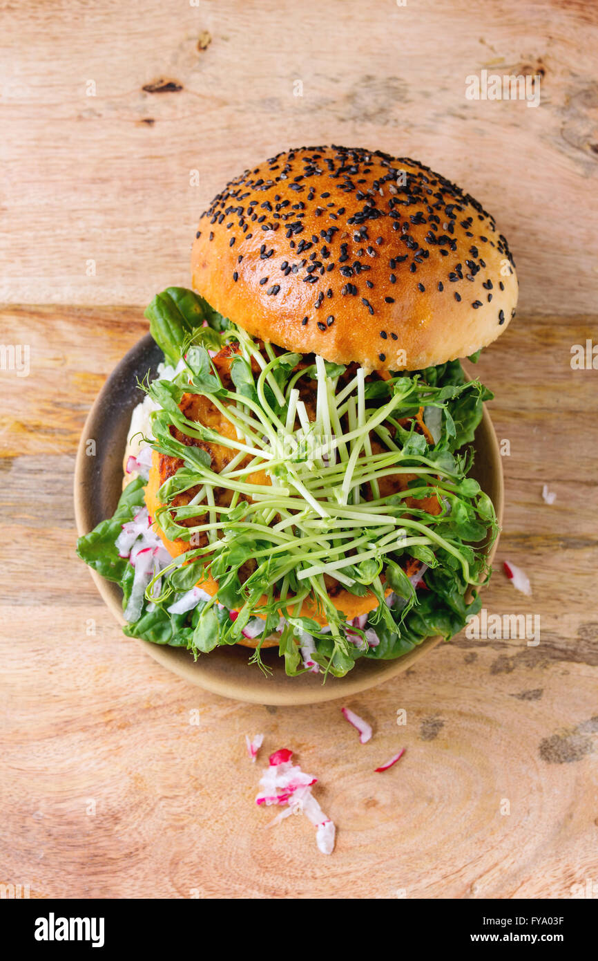 Homemade sweet potato burger Stock Photo - Alamy