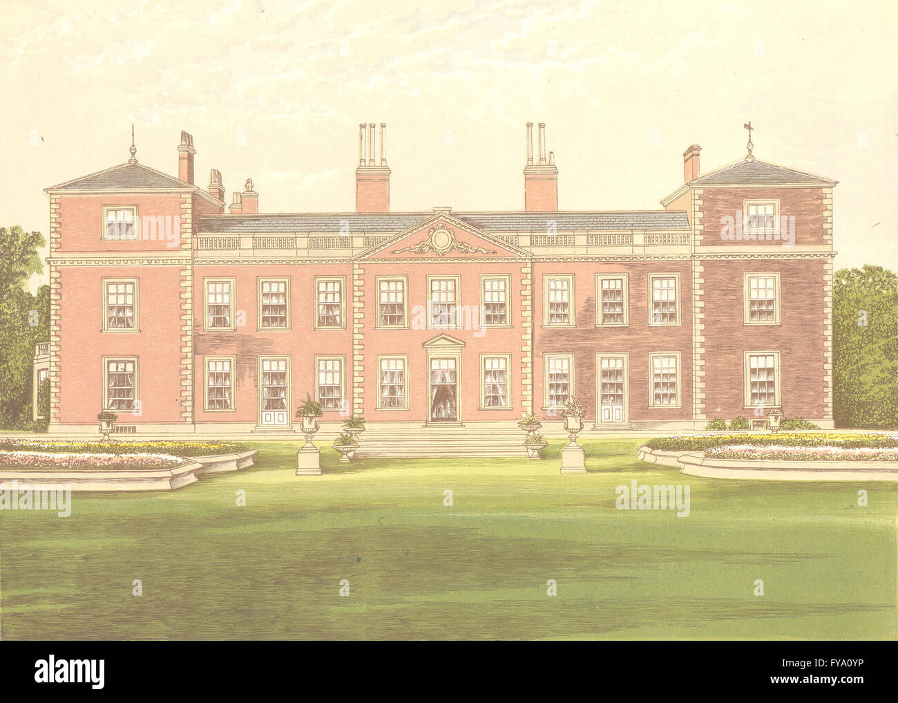 EUSTON HALL, Fakenham, Suffolk (Duke of Grafton), antique print 1891