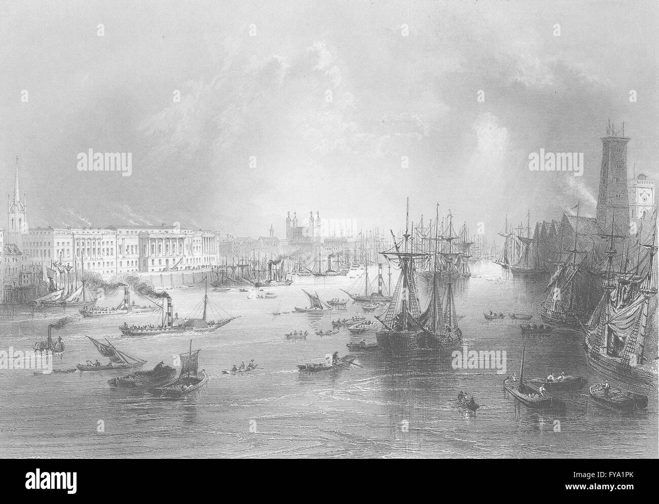 LONDON: Bartlett; Finden, antique print 1842 Stock Photo