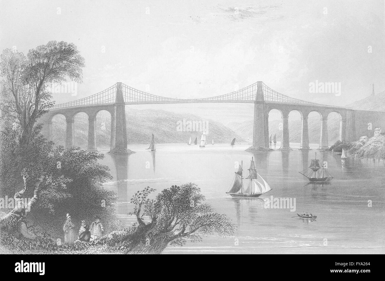 Menai bridge Black and White Stock Photos & Images Alamy