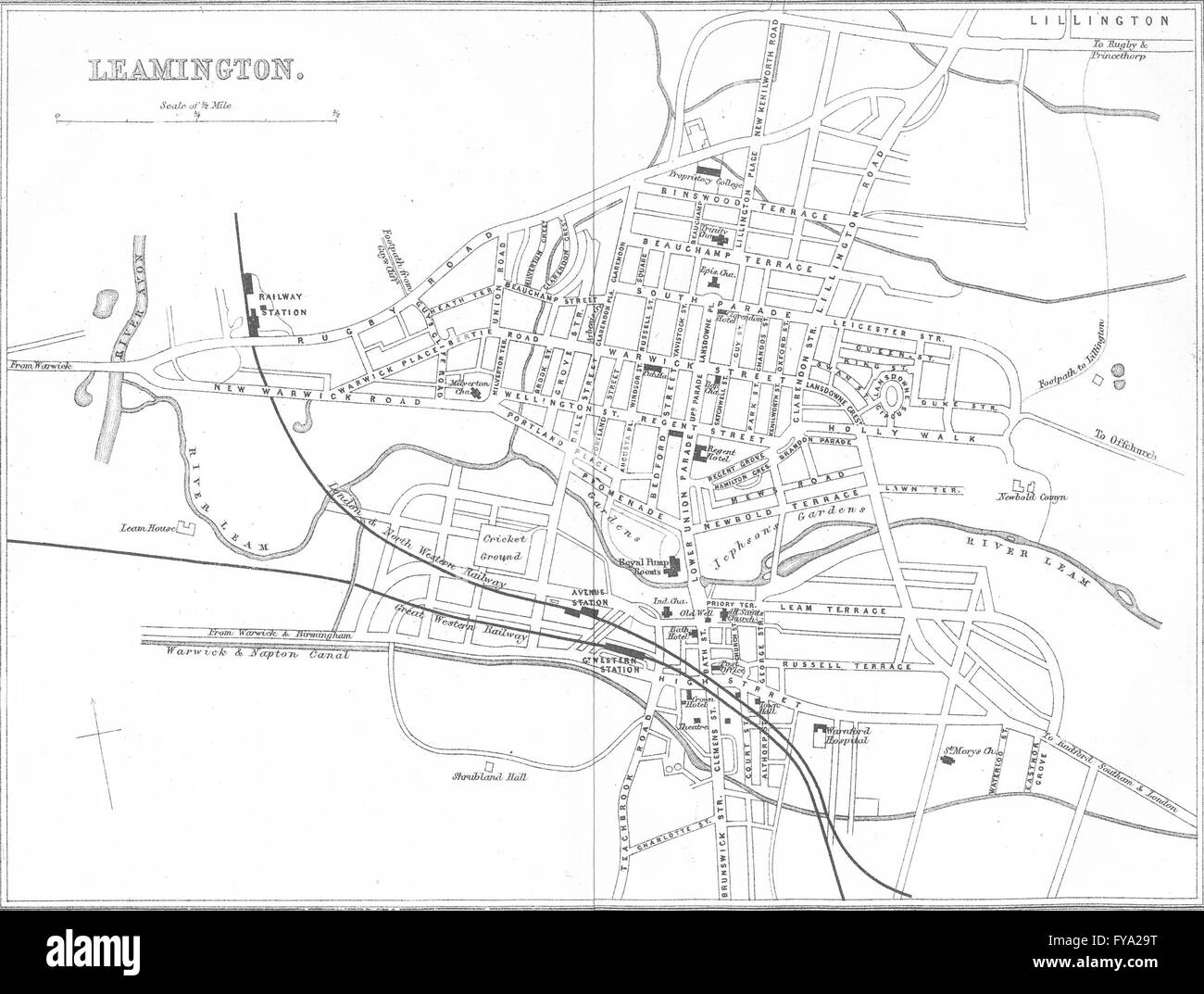 Map of leamington Black and White Stock Photos & Images Alamy