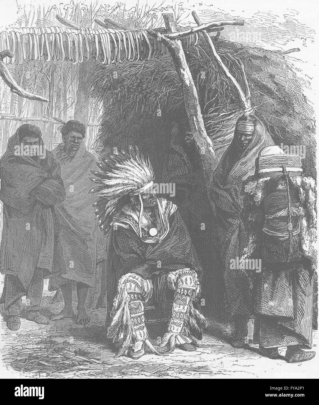 NEBRASKA Pawnee Indians, antique print 1890 Stock Photo Alamy