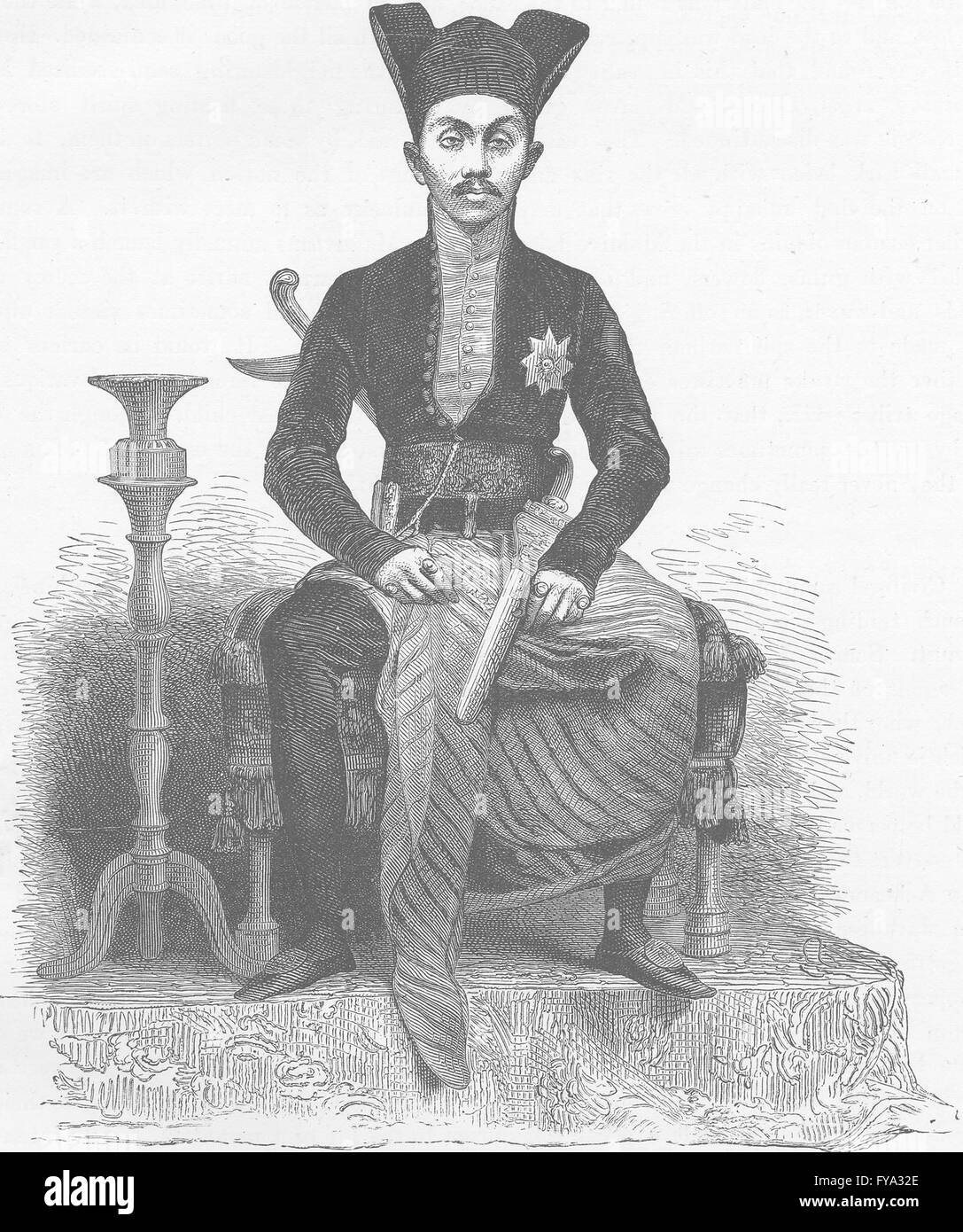 PHILIPPINES: The Sultan of Sulu (Malay) , antique print 1890 Stock Photo