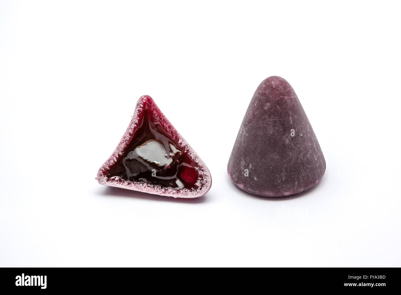 This pyramid shape of an cuberdons is a very tasty candy from Ghent Stock Photo