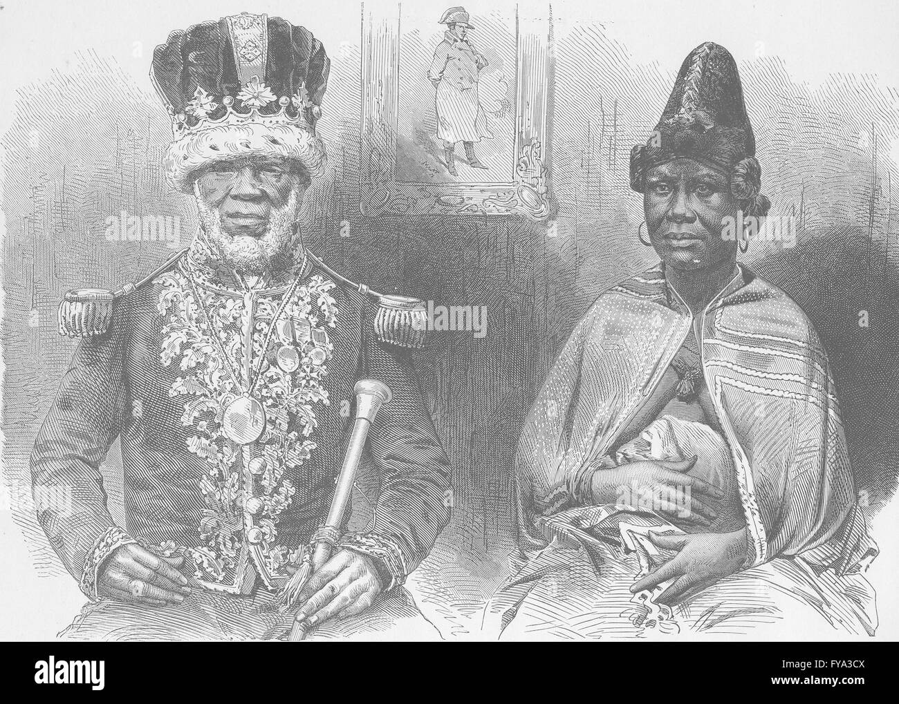 GABON King William, or Roi Denis of the Gabon, and his Principal wife