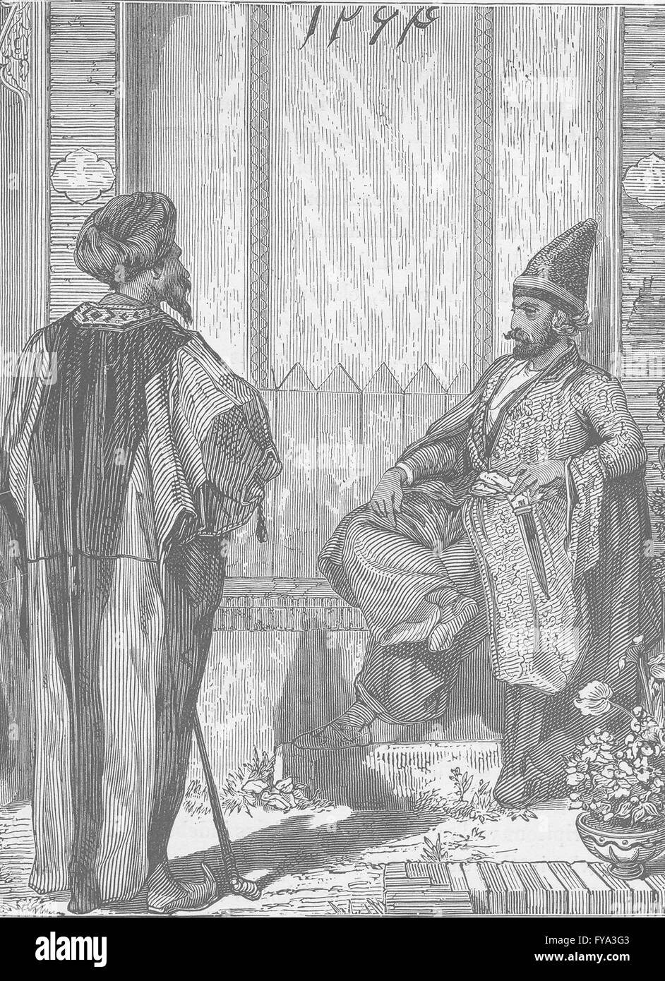 IRAN: Persian Nobles, antique print 1891 Stock Photo