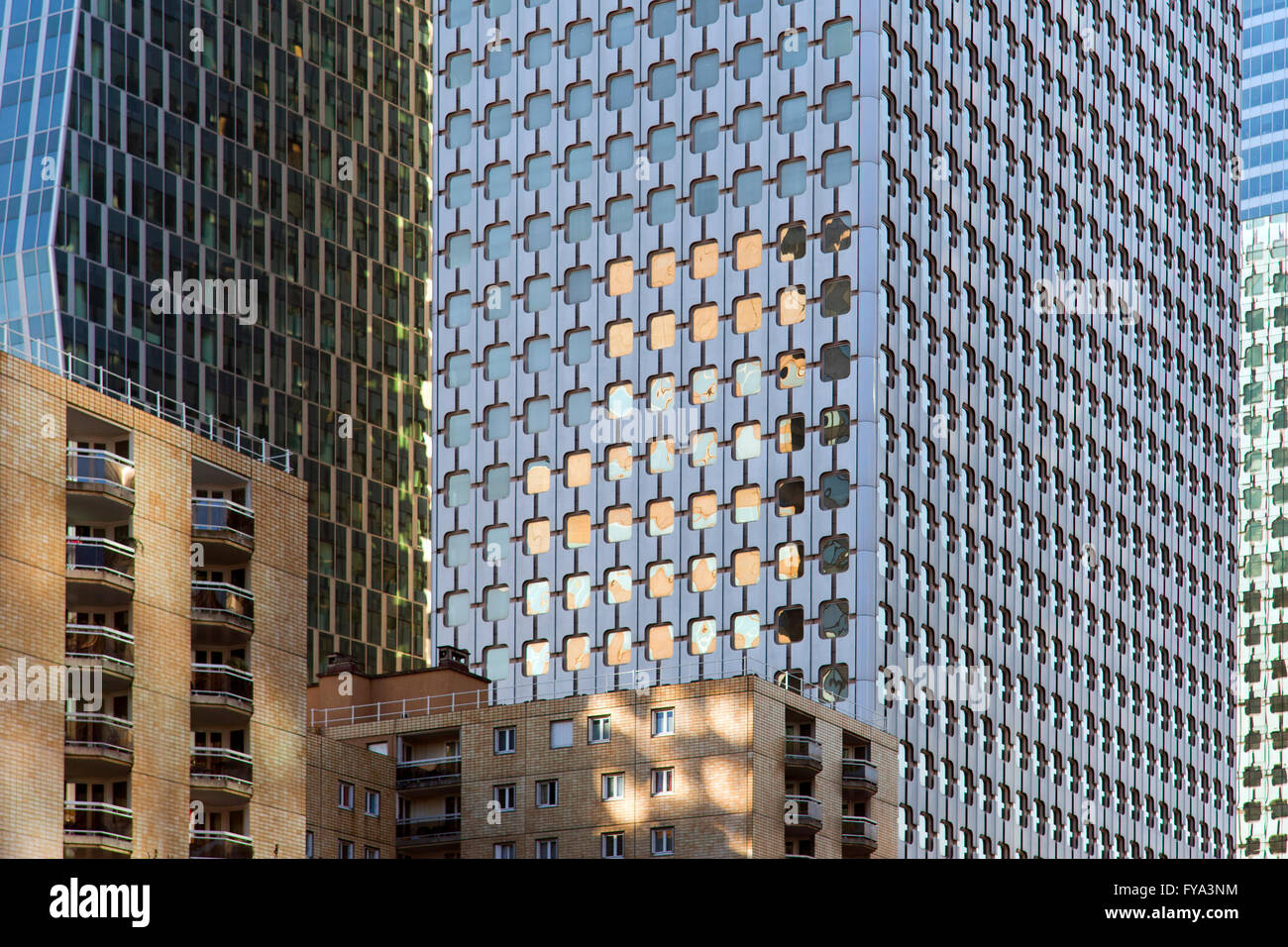 Architecture , tower buildings raised at ' LA DEFENSE' area  in PARIS -FRANCE Stock Photo