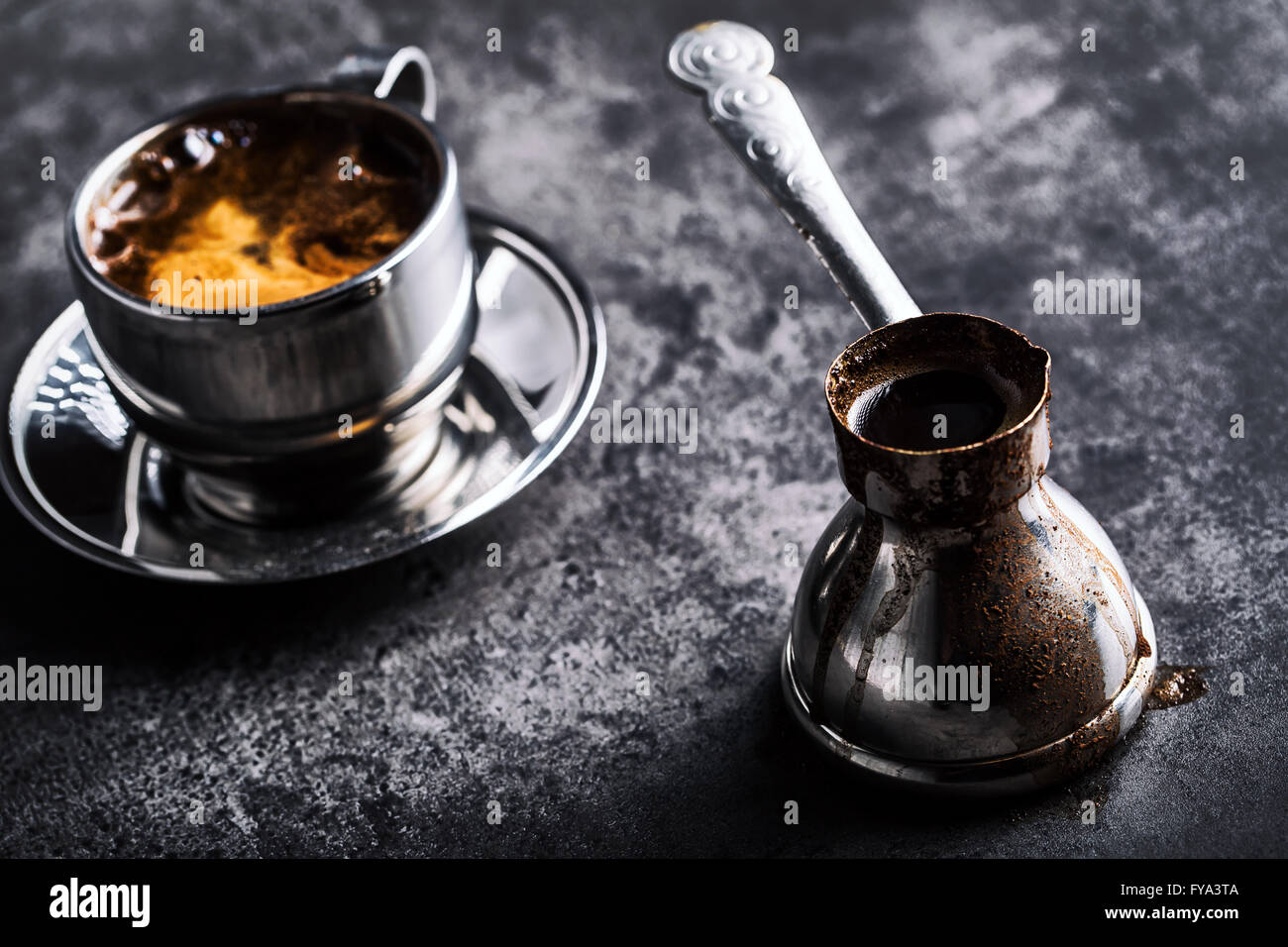 Coffee. Turkish coffee. Armenian Turkish coffee. Cezve and cup of