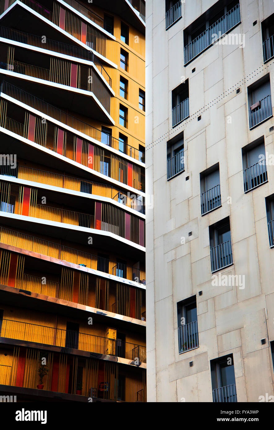 Architecture , new buildings on the XIIIth Area in PARIS - FRANCE Stock Photo