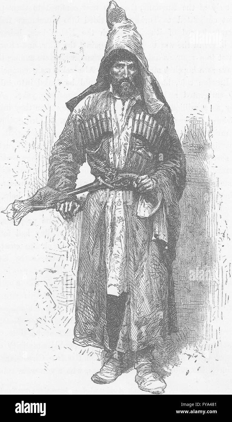 TURKEY: Circassian immigrant (Turkey) , antique print 1893 Stock Photo