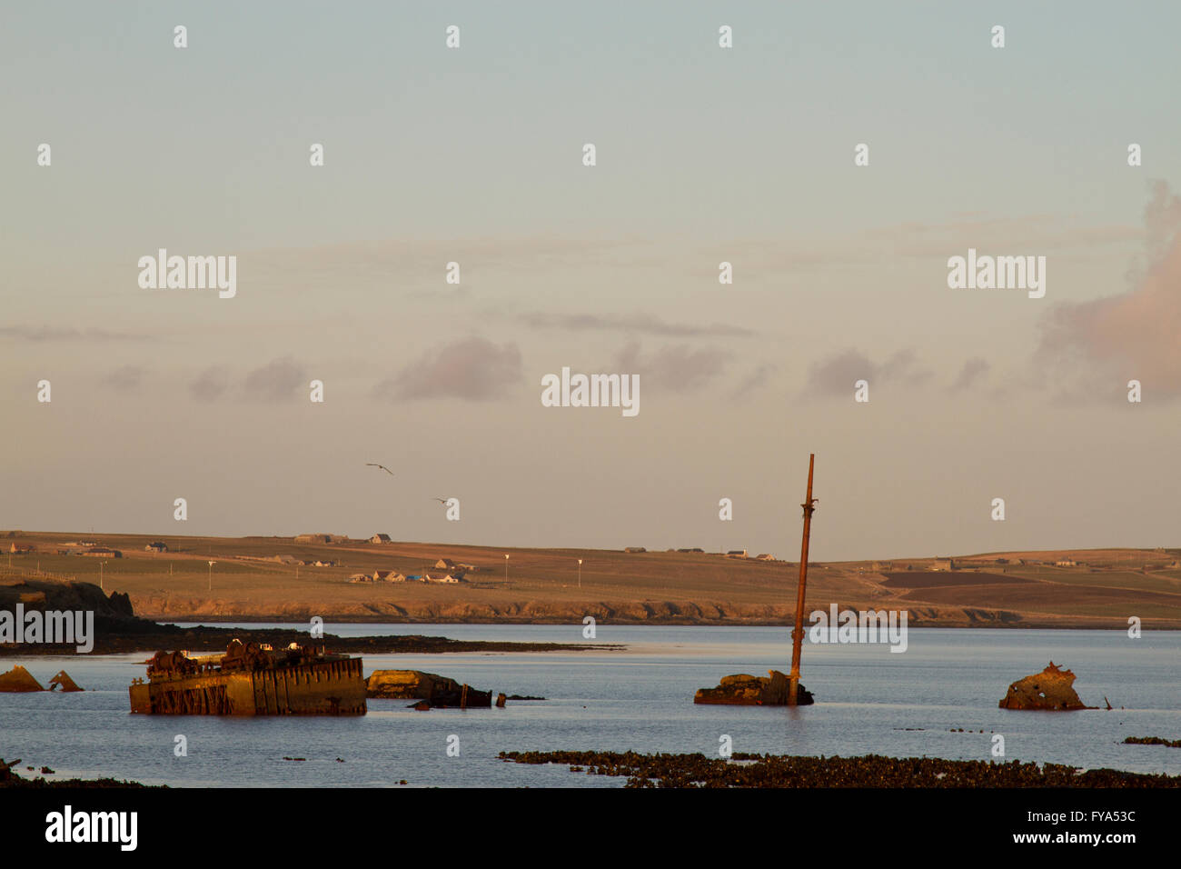 Blockships in Scapa Flow Stock Photo