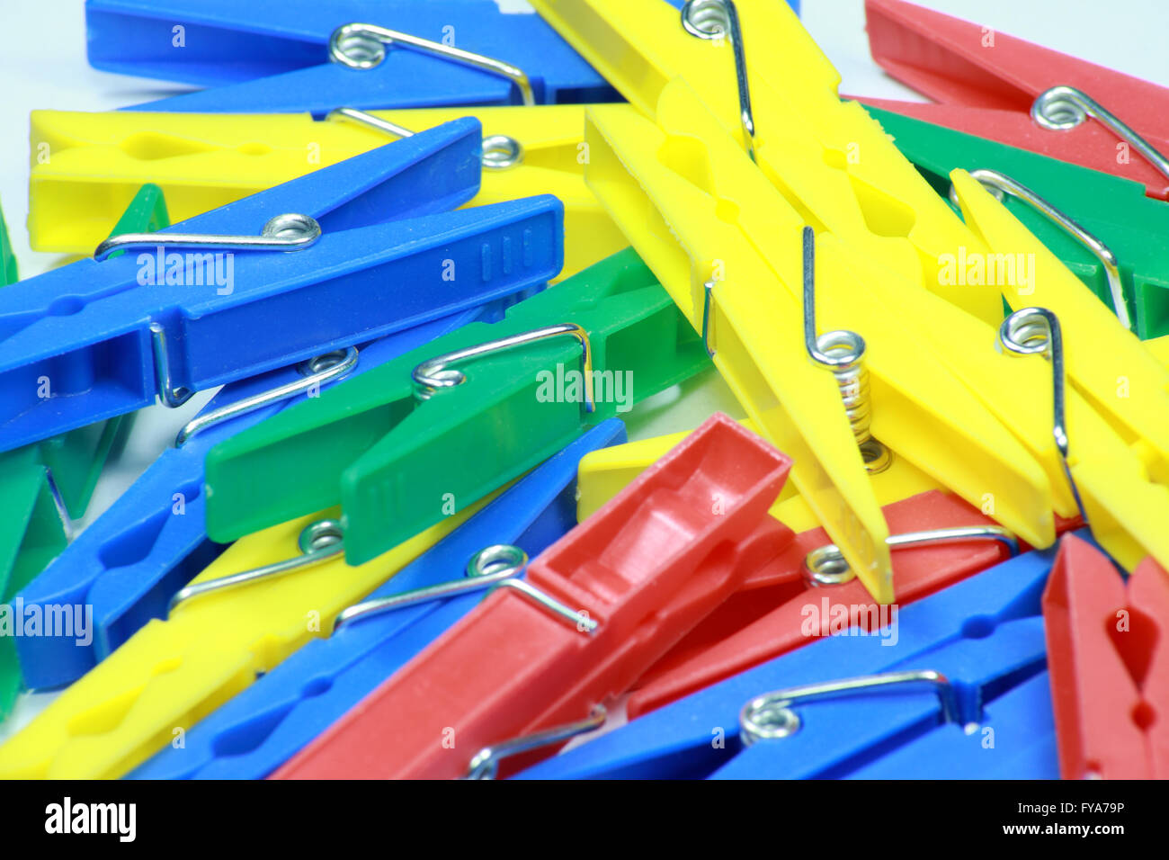 set of plastic clothespin Stock Photo Alamy
