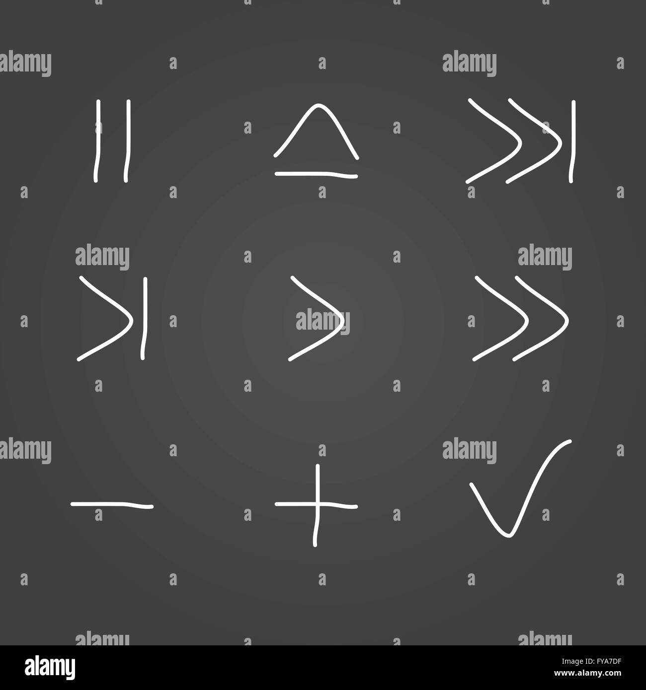 Multimedia set icons draw effect. Vector illustration Stock Vector