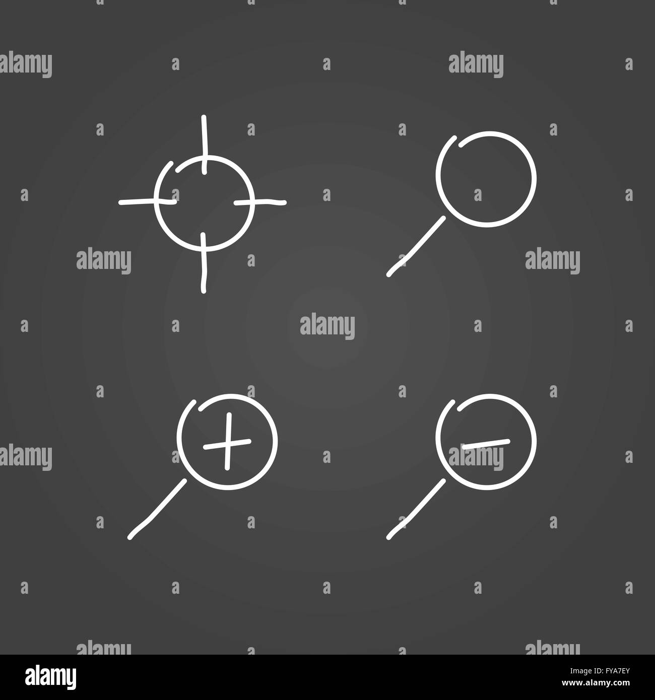 Zoom set icons draw effect. Vector illustration Stock Vector Image