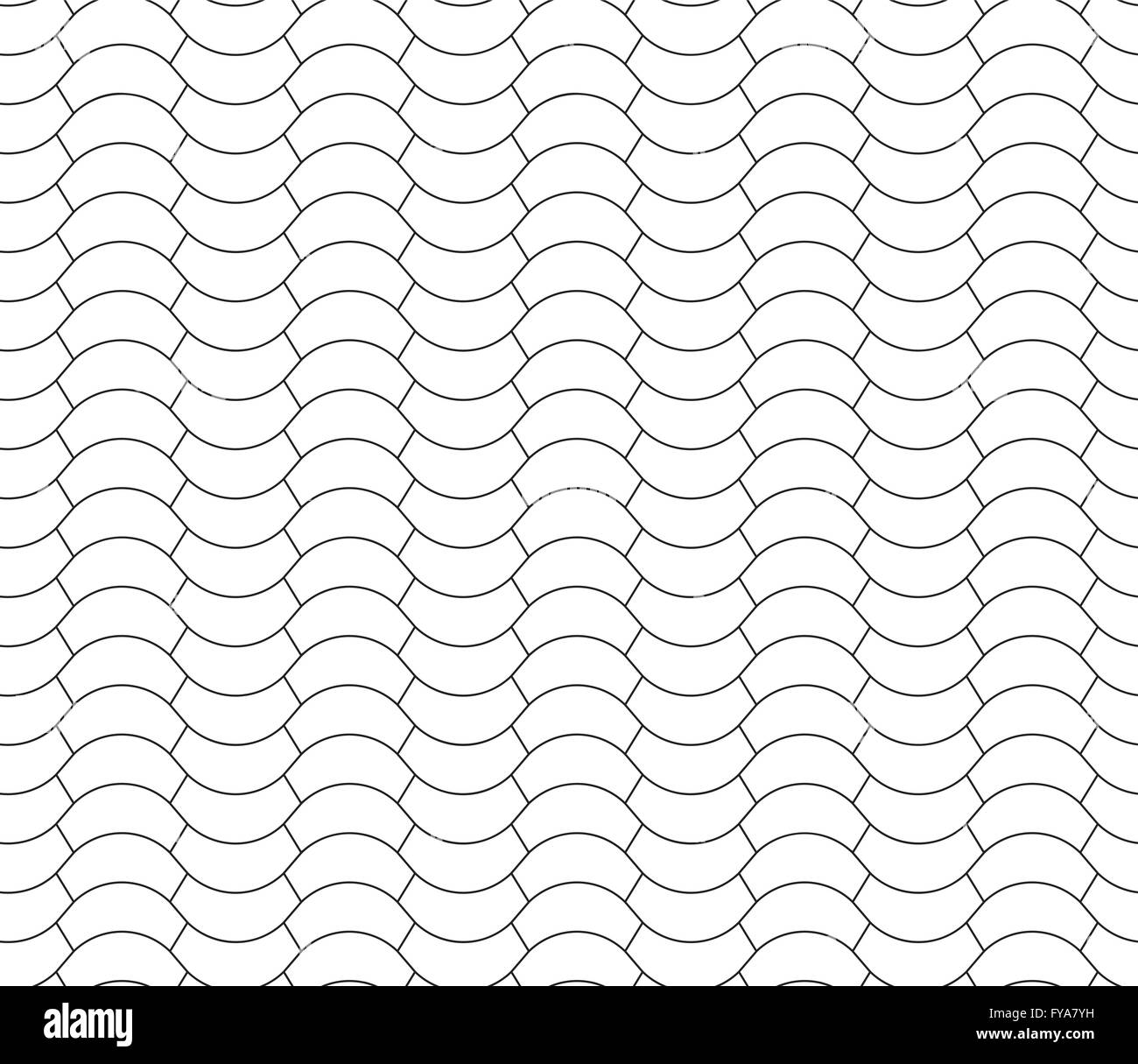 halves waves black and white seamless pattern .Vector illustration. EPS ...
