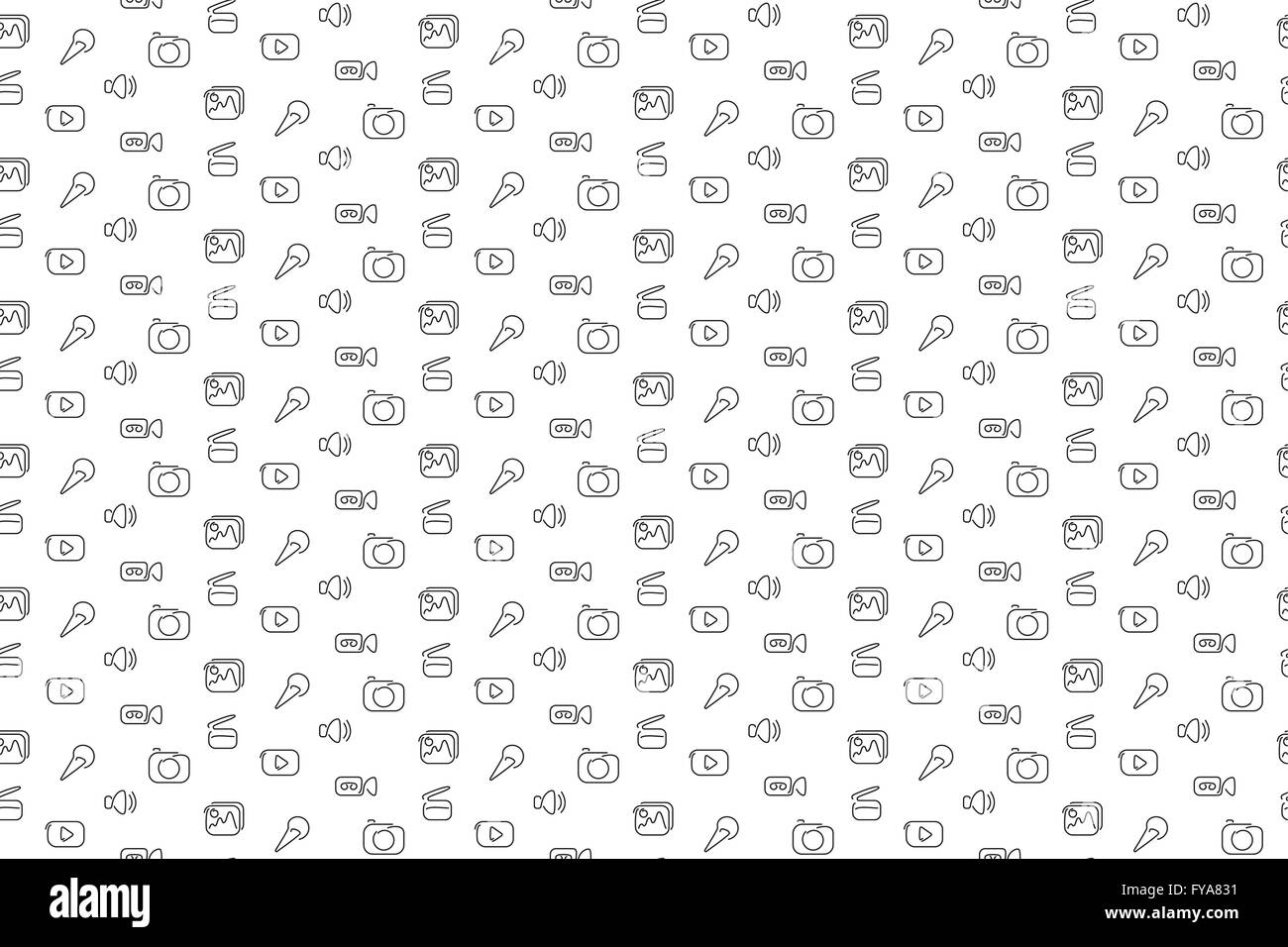 Video and multimedia pattern seamless background. Vector illustration ...