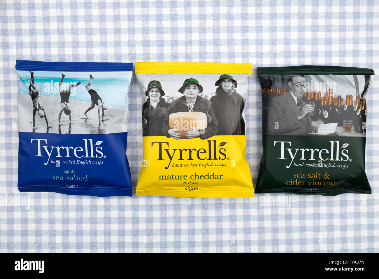 Tyrrells hand-cooked English crisps Stock Photo