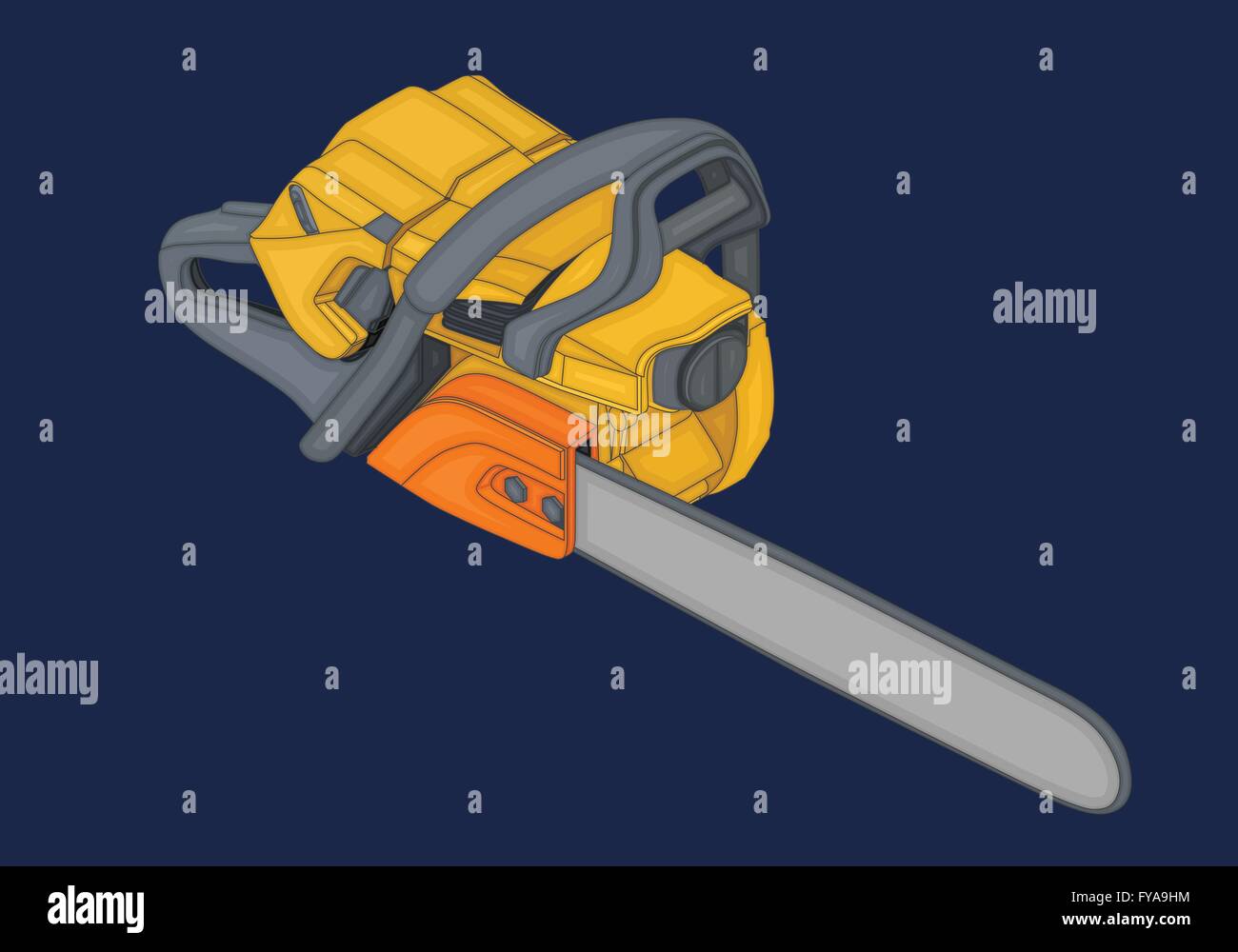 chainsaw isometric flat vector 3d Stock Vector