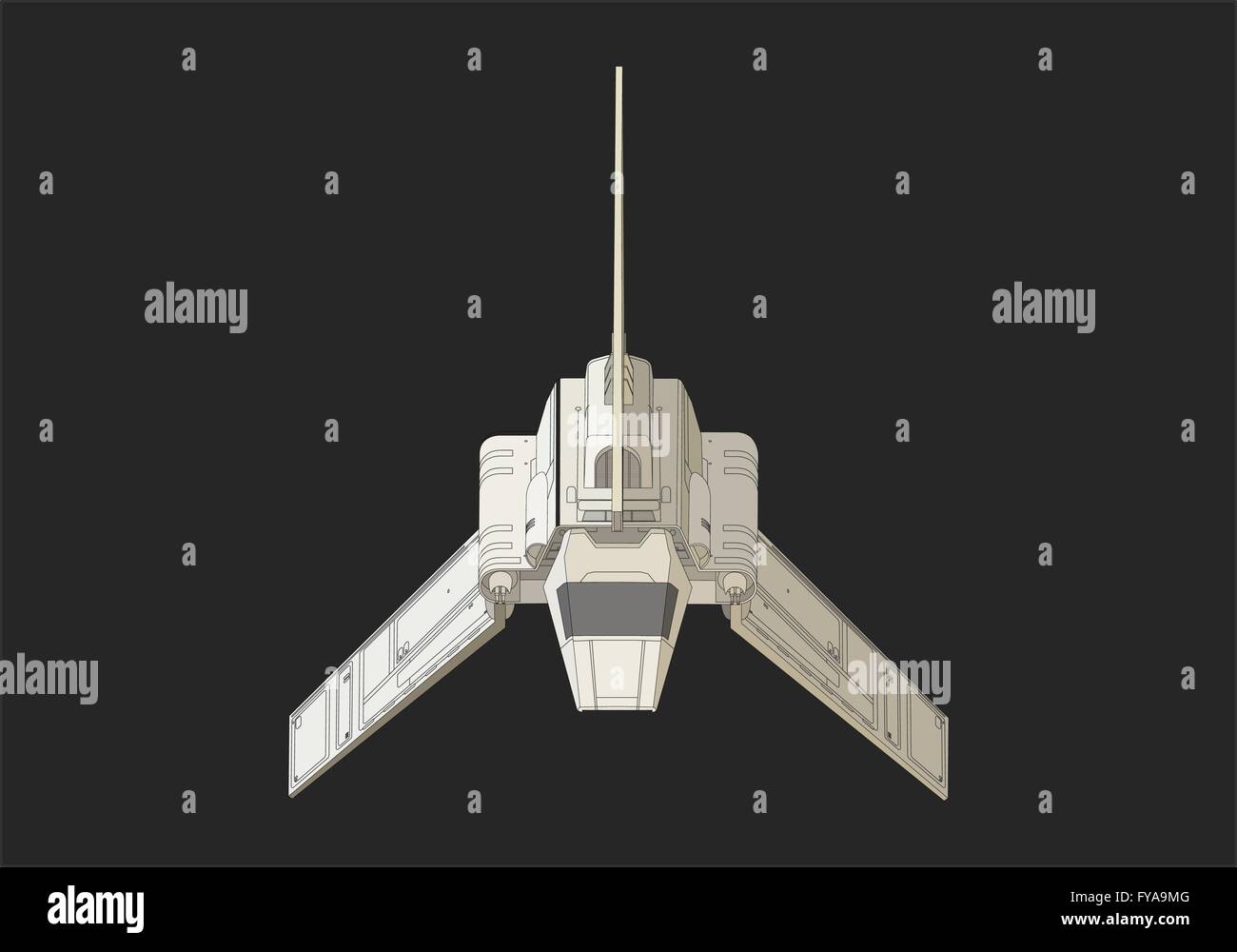 spaceship isometric flat vector 3d Stock Vector
