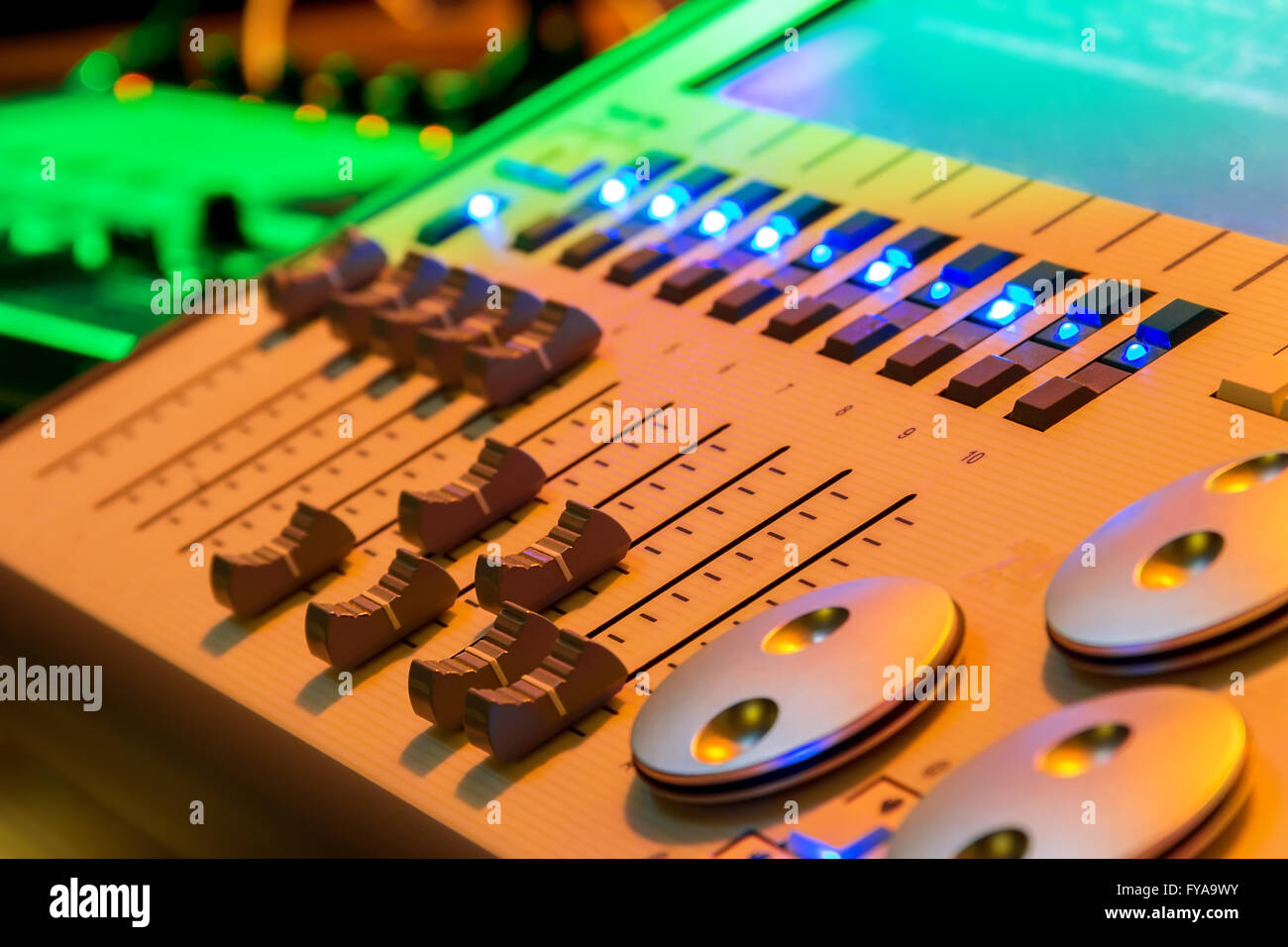 Audio Control in in beautiful light effects Stock Photo Alamy