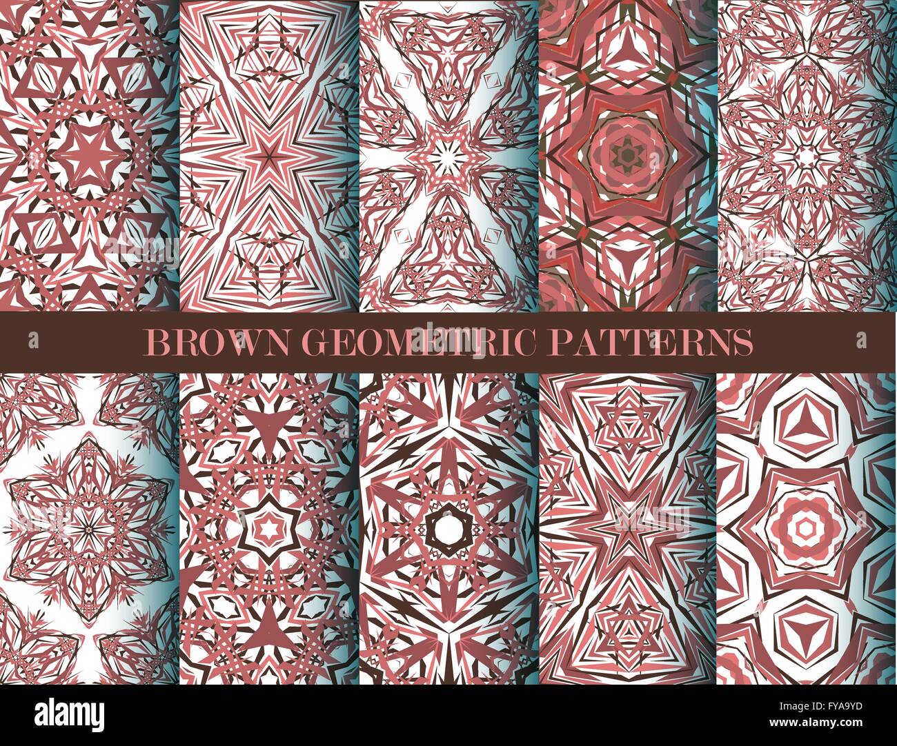 Brown geometric patterns collection Stock Vector Image & Art Alamy