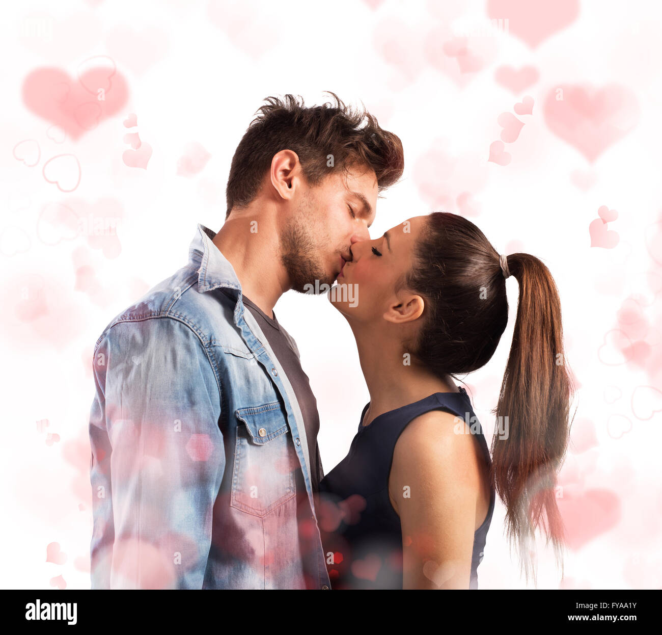 Romantic love kiss heart hi-res stock photography and images - Page 3 -  Alamy