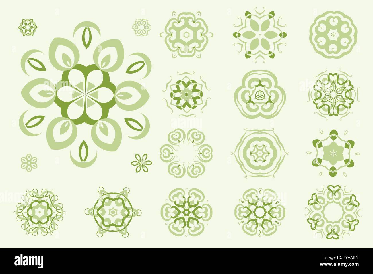 Celtic Knotwork tattoo art, circular mandalas, floral pattern and baroque retro ornaments vector design set. Stock Vector