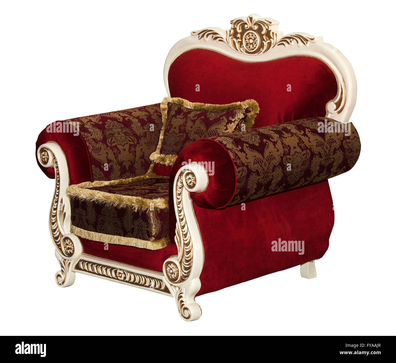 Textile classic red chair isolated Stock Photo Alamy