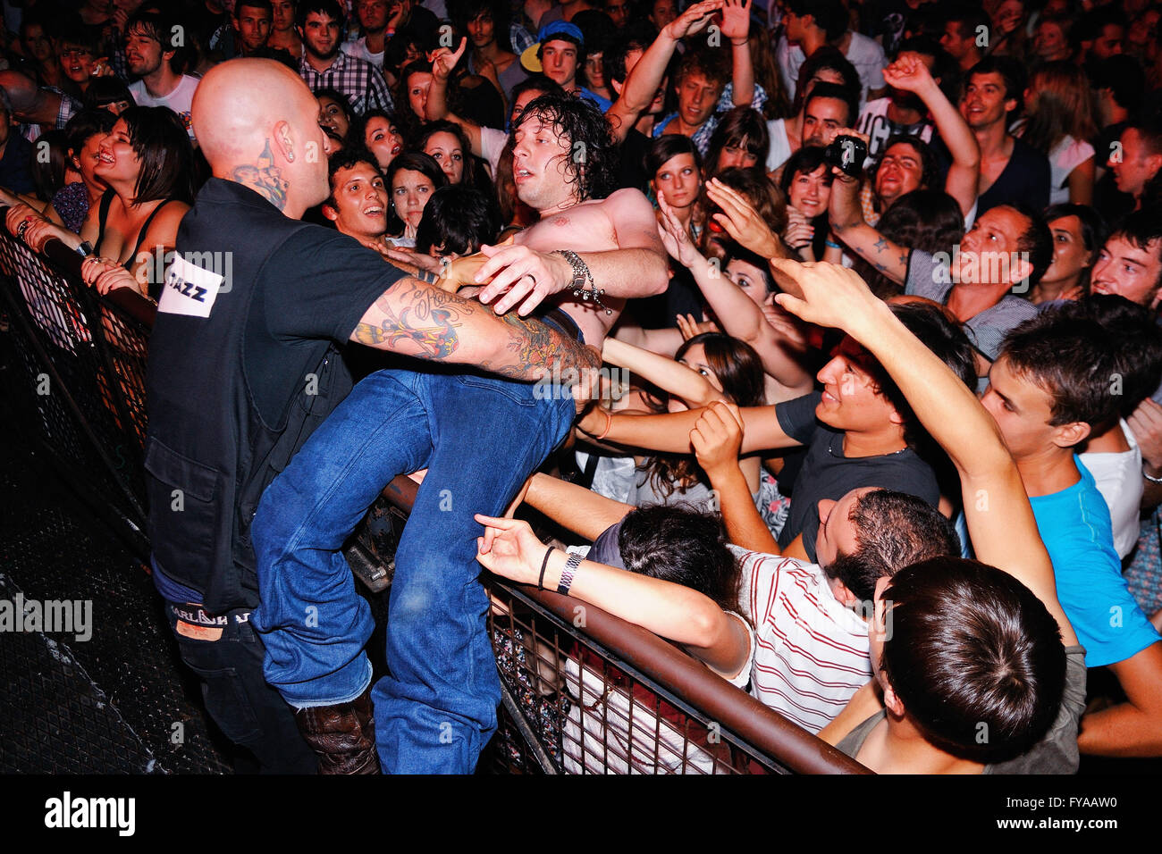 BARCELONA - JUL 23: Adam Green performs at Discotheque Razzmatazz on July 23, 2010 in Barcelona, Spain. Stock Photo