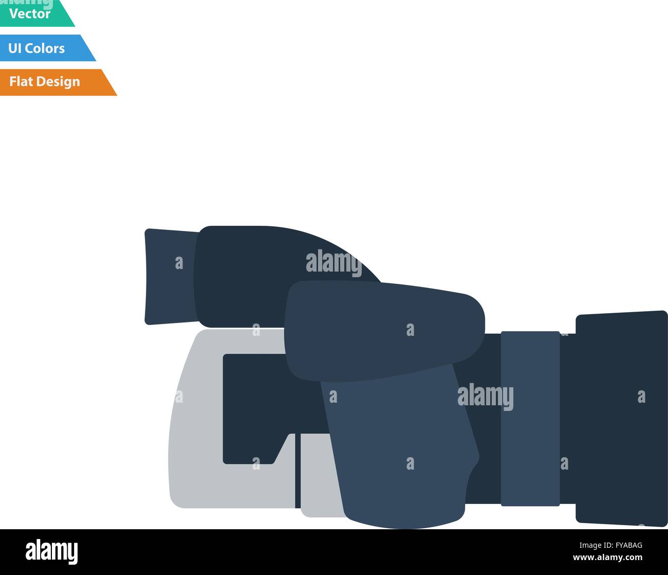 Flat design icon of premium photo camera in ui colors. Vector ...