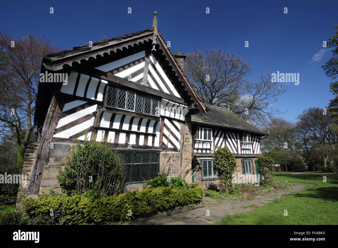 Bishops' House, the best surviving timber framed building in Sheffield, South Yorkshire England UK - spring Stock Photo