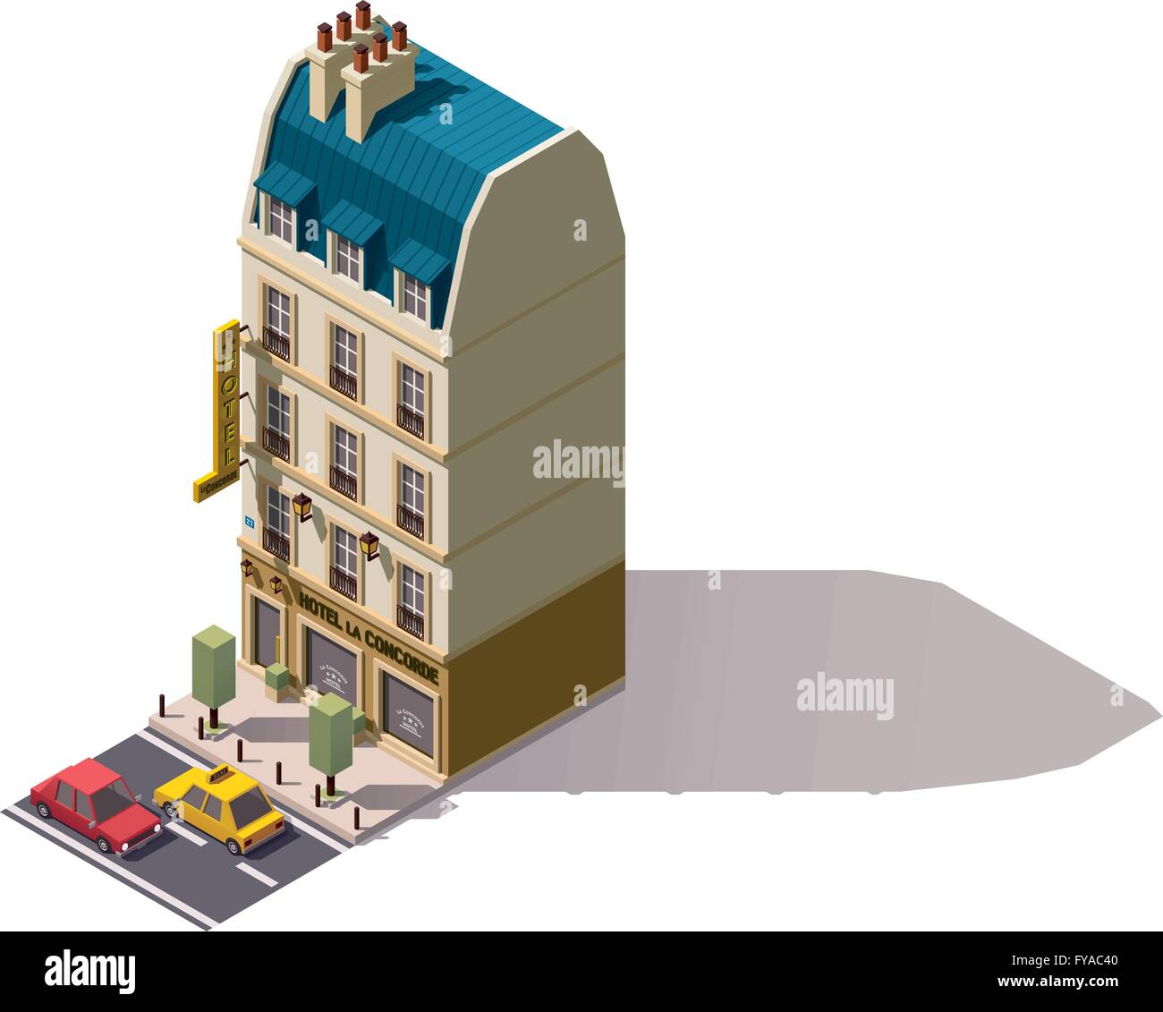 Vector isometric Paris building Stock Vector Image & Art - Alamy