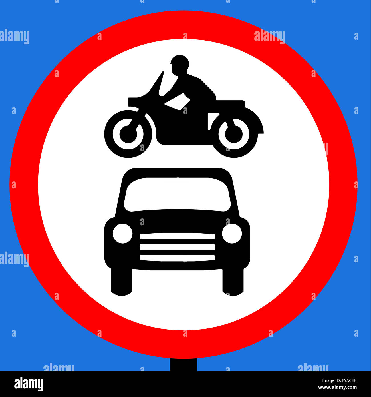 No motor vehicles traffic sign Stock Photo
