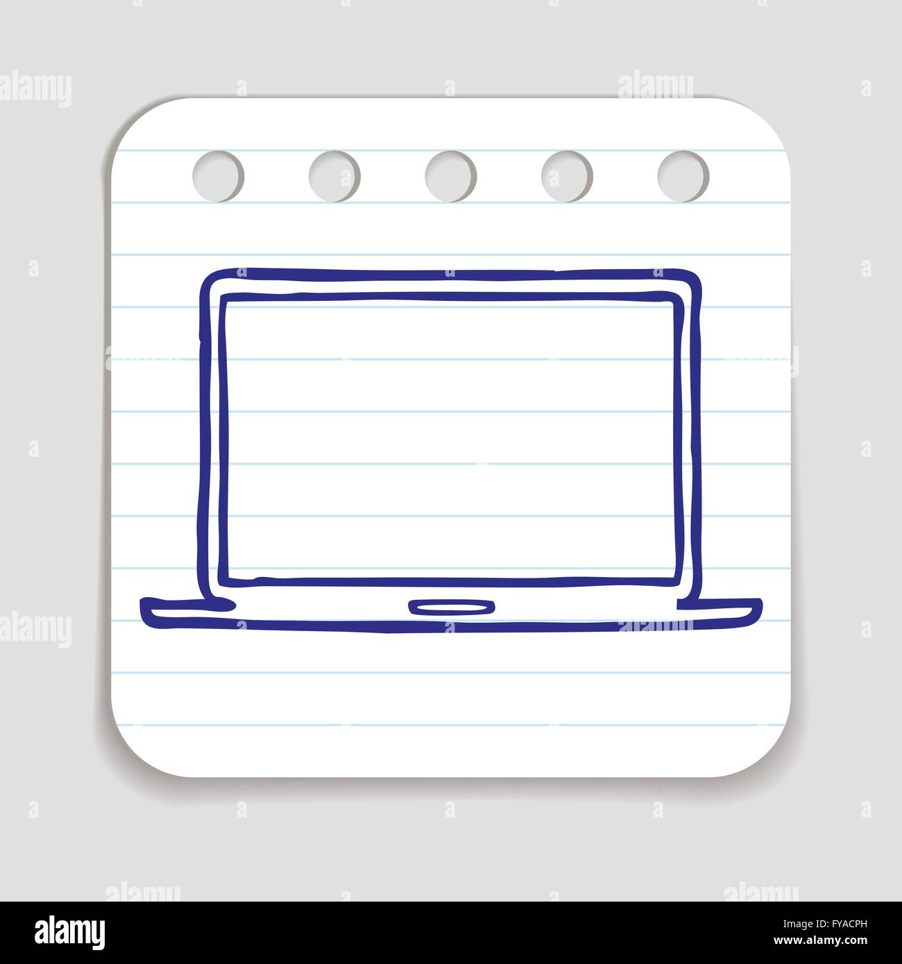 Doodle Laptop Icon Stock Vector Image & Art - Alamy