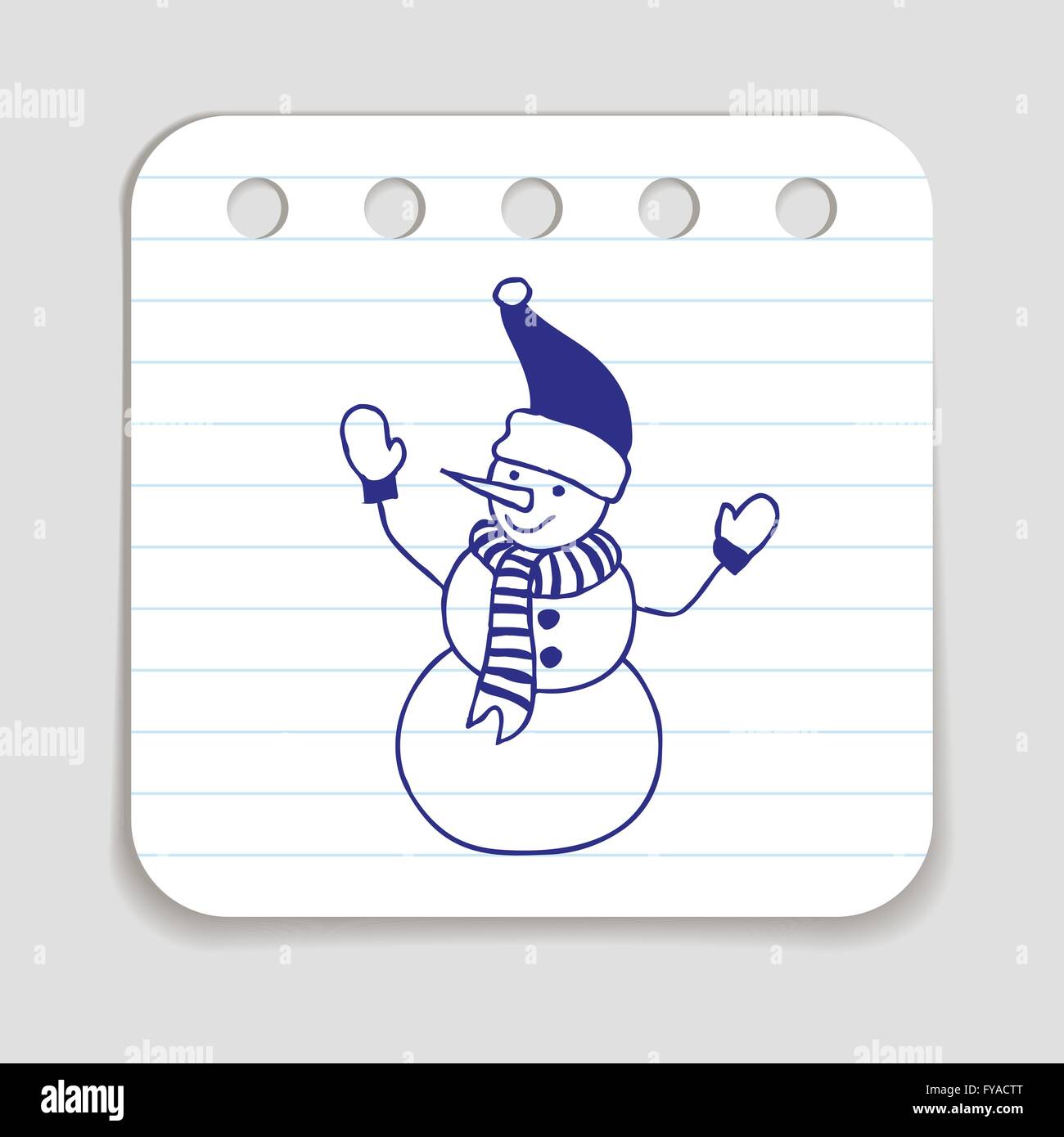 Doodle Snowman Icon Stock Vector Image & Art - Alamy