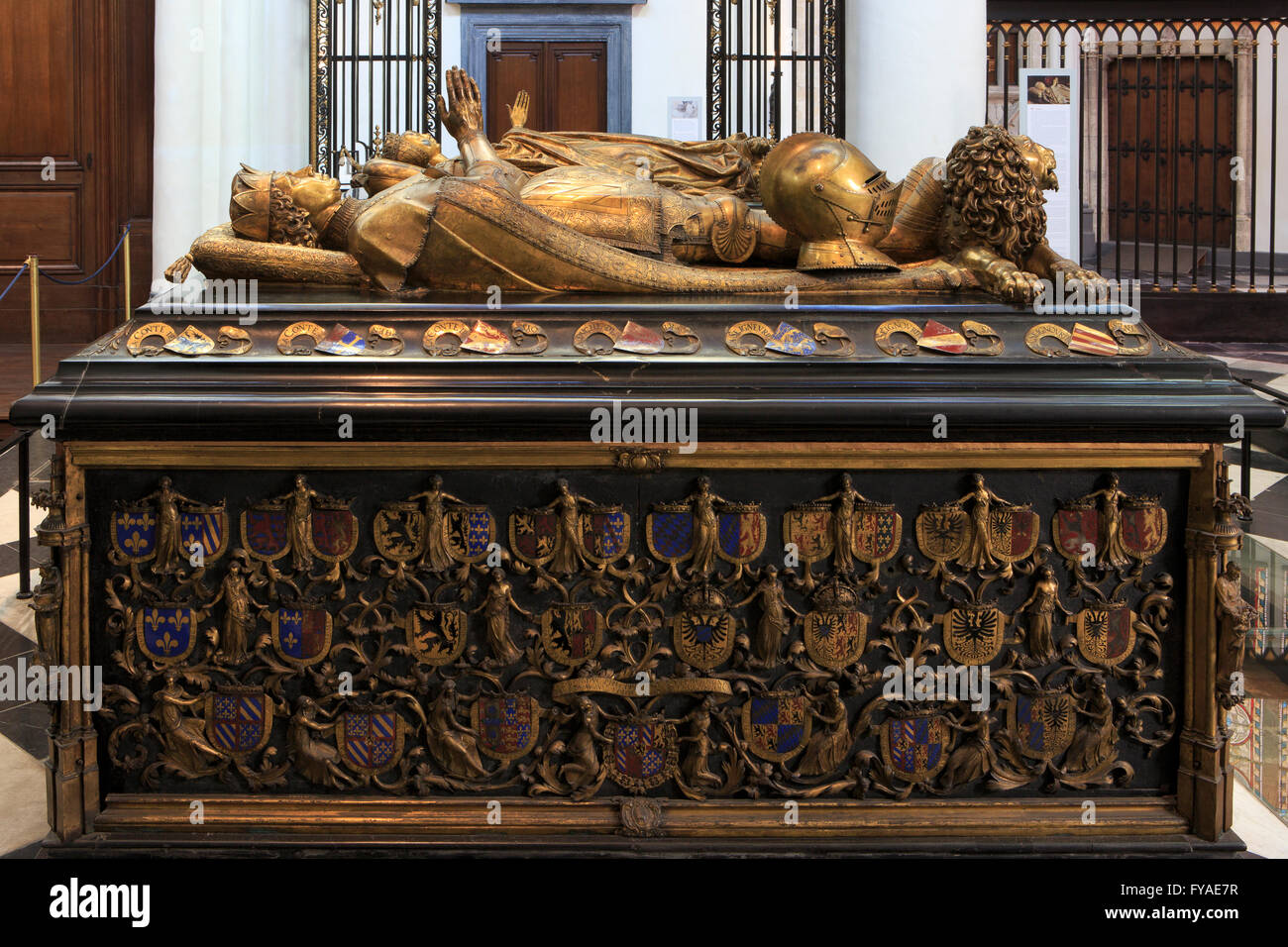 Tombs of Charles the Bold (1433-1477) and Mary of Burgundy (1457-1482) at the Church of Our Lady in Bruges, Belgium Stock Photo