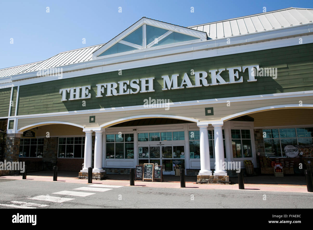 A logo sign outside of a The Fresh Market grocery store location in Rockville, Maryland on April 10, 2016. Stock Photo