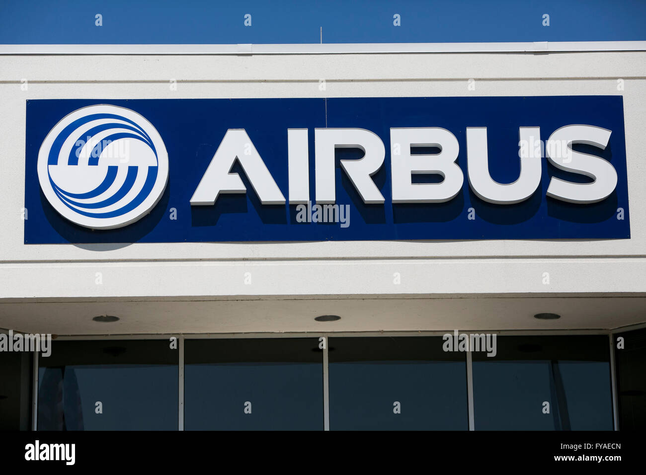 A logo sign outside of a facility occupied by Airbus in Reston, Virginia on April 16, 2016. Stock Photo