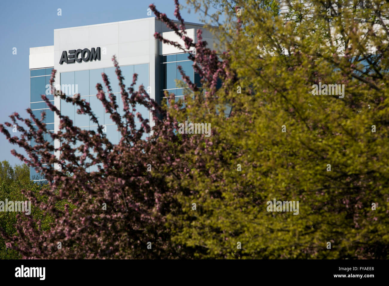 A logo sign outside of a facility occupied by AECOM in Chantilly, Virginia on April 16, 2016. Stock Photo