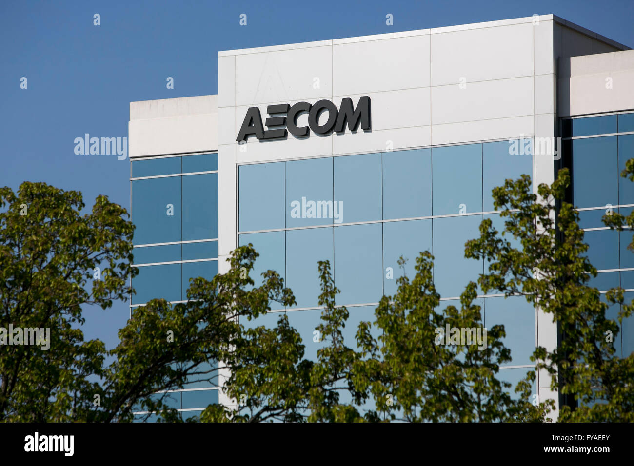 A logo sign outside of a facility occupied by AECOM in Chantilly, Virginia on April 16, 2016. Stock Photo
