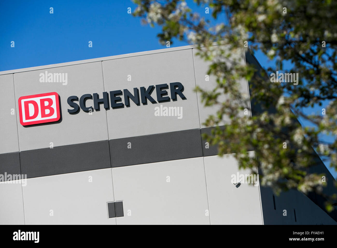 A logo sign outside of a facility occupied by DB Schenker in Carlisle, Pennsylvania on April 17, 2016. Stock Photo