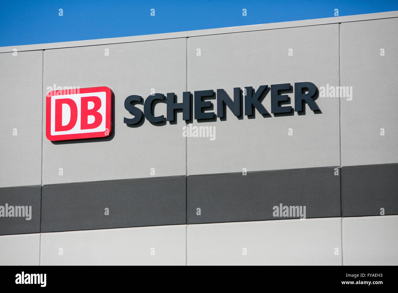 A logo sign outside of a facility occupied by DB Schenker in Carlisle, Pennsylvania on April 17, 2016. Stock Photo