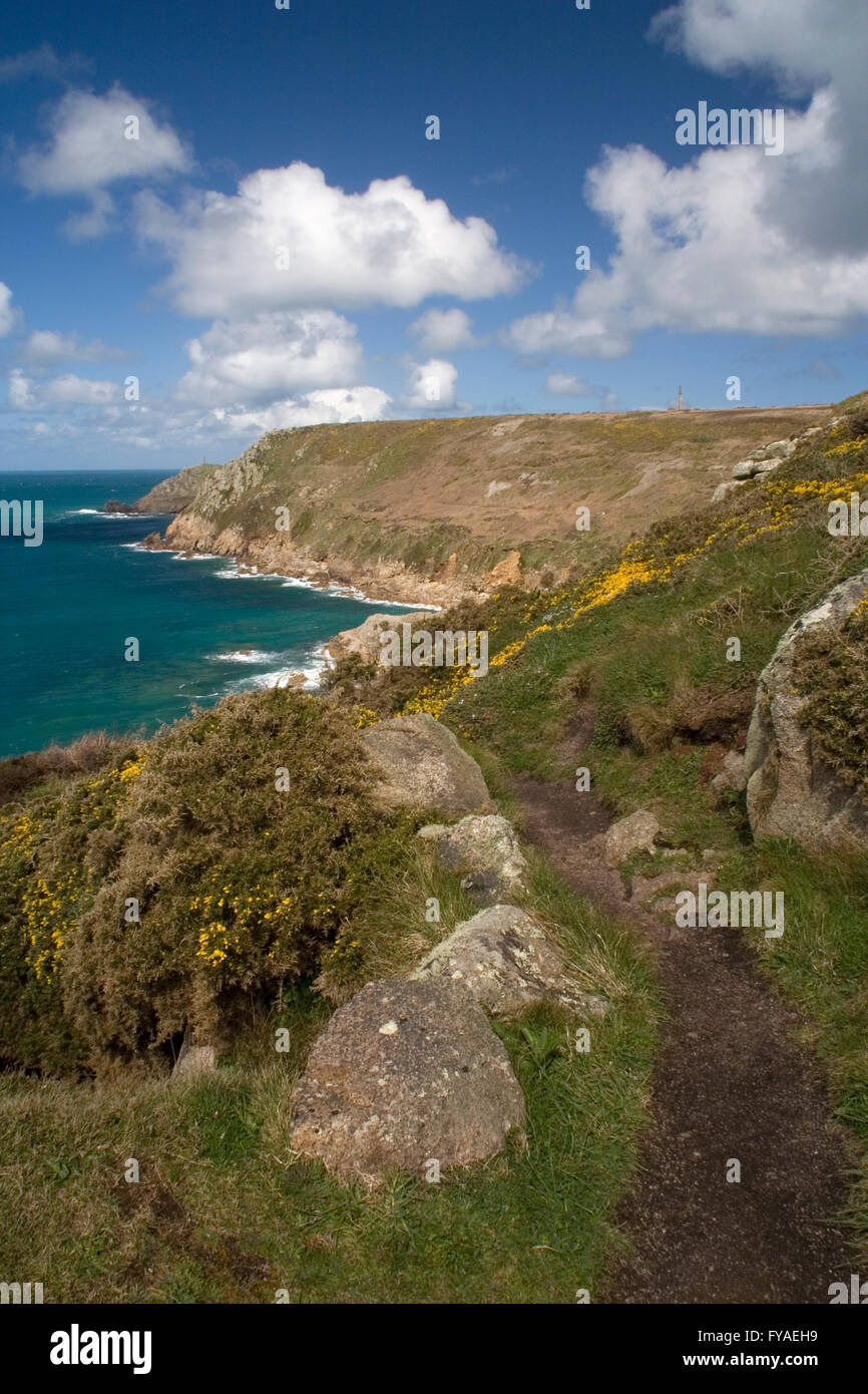 South West Coast Path near Sennen, Cornwall Stock Photo
