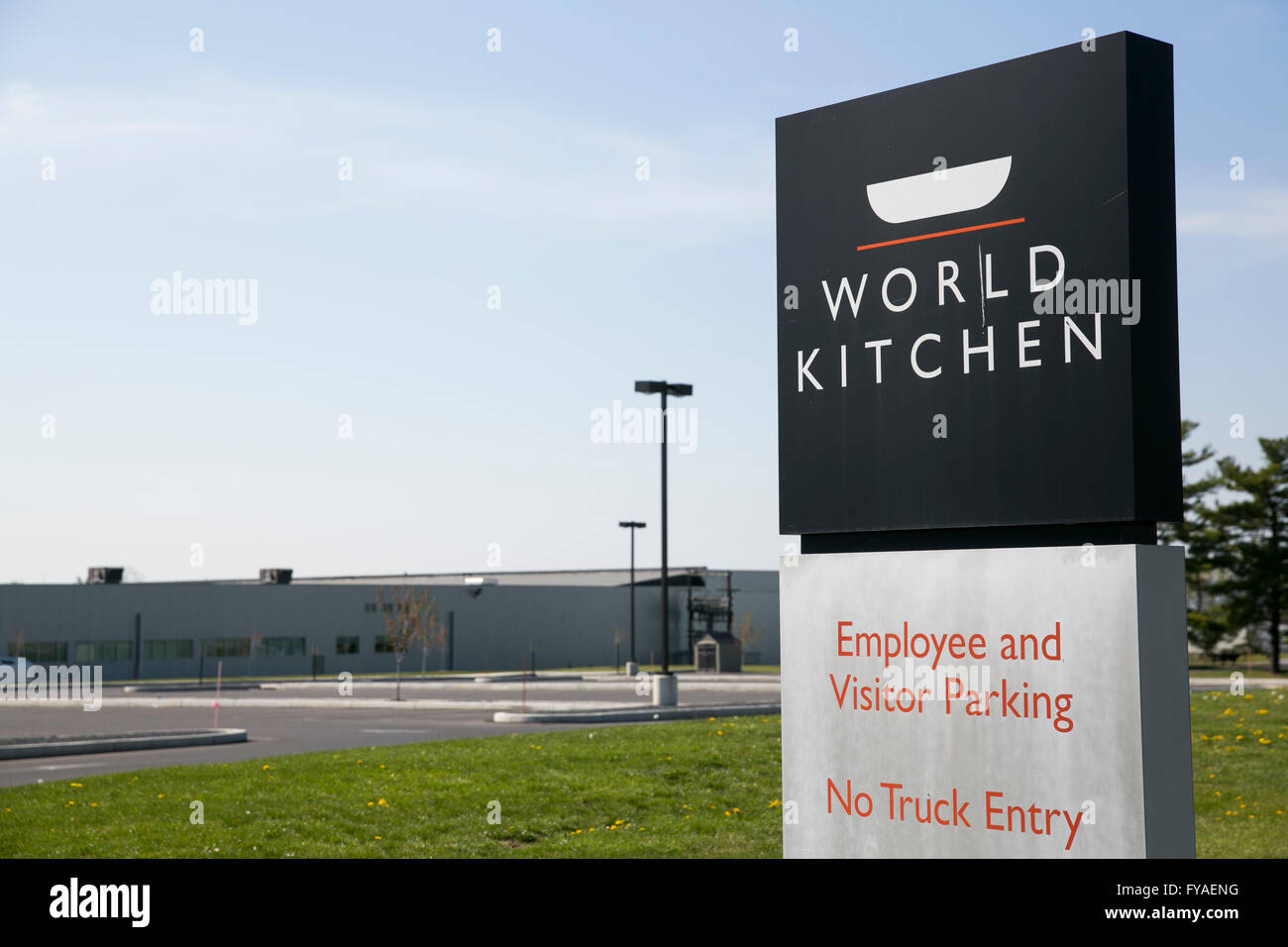 A Logo Sign Outside Of A Facility Occupied By World Kitchen In