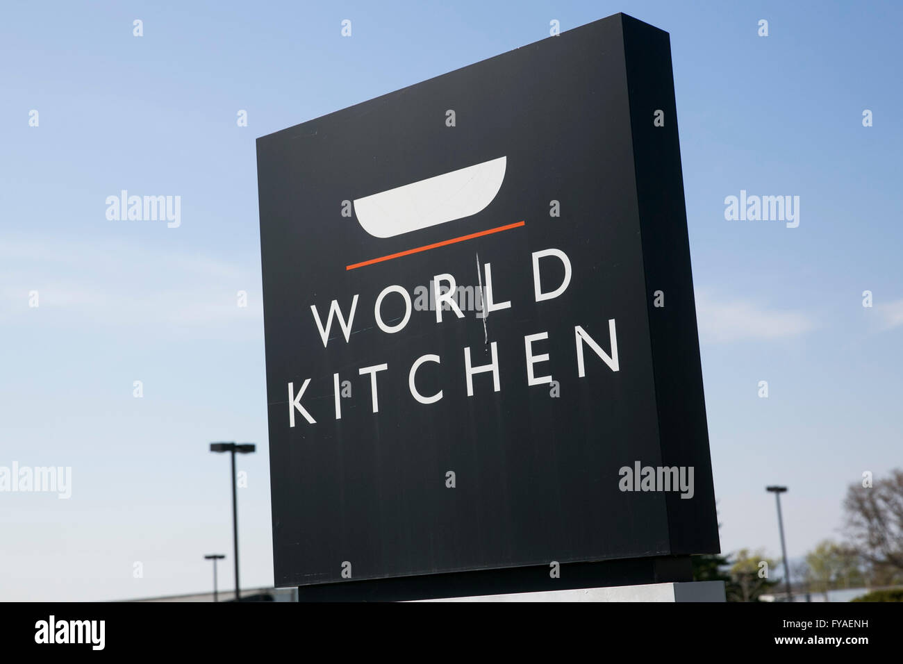 A Logo Sign Outside Of A Facility Occupied By World Kitchen In