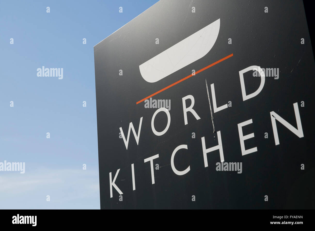 A Logo Sign Outside Of A Facility Occupied By World Kitchen In